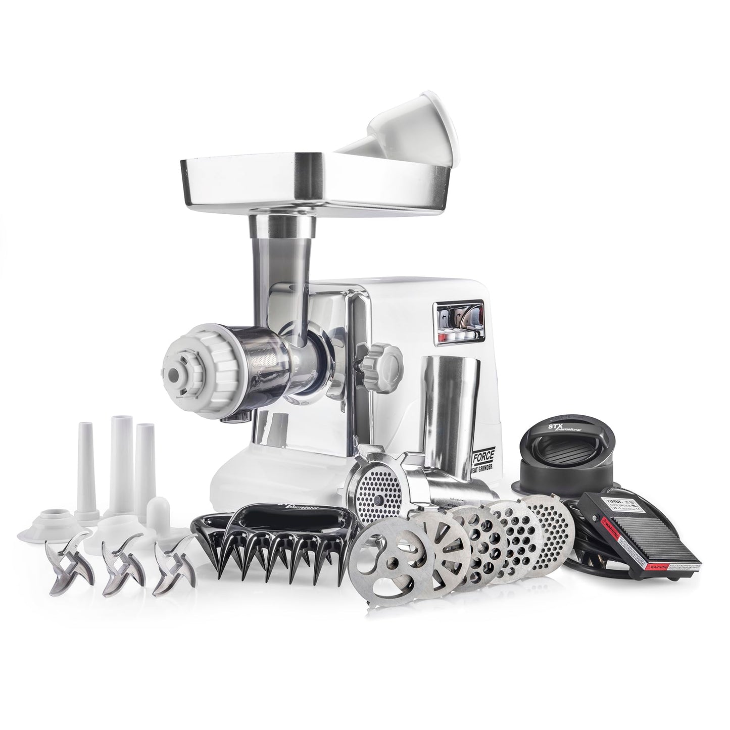 6-In-1 Size #12 Meat Grinder with Foot Pedal • Sausage Stuffe