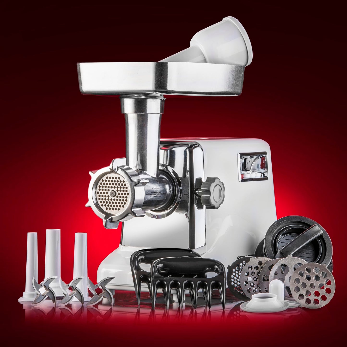 6-In-1 Size #12 Meat Grinder with Foot Pedal • Sausage Stuffe