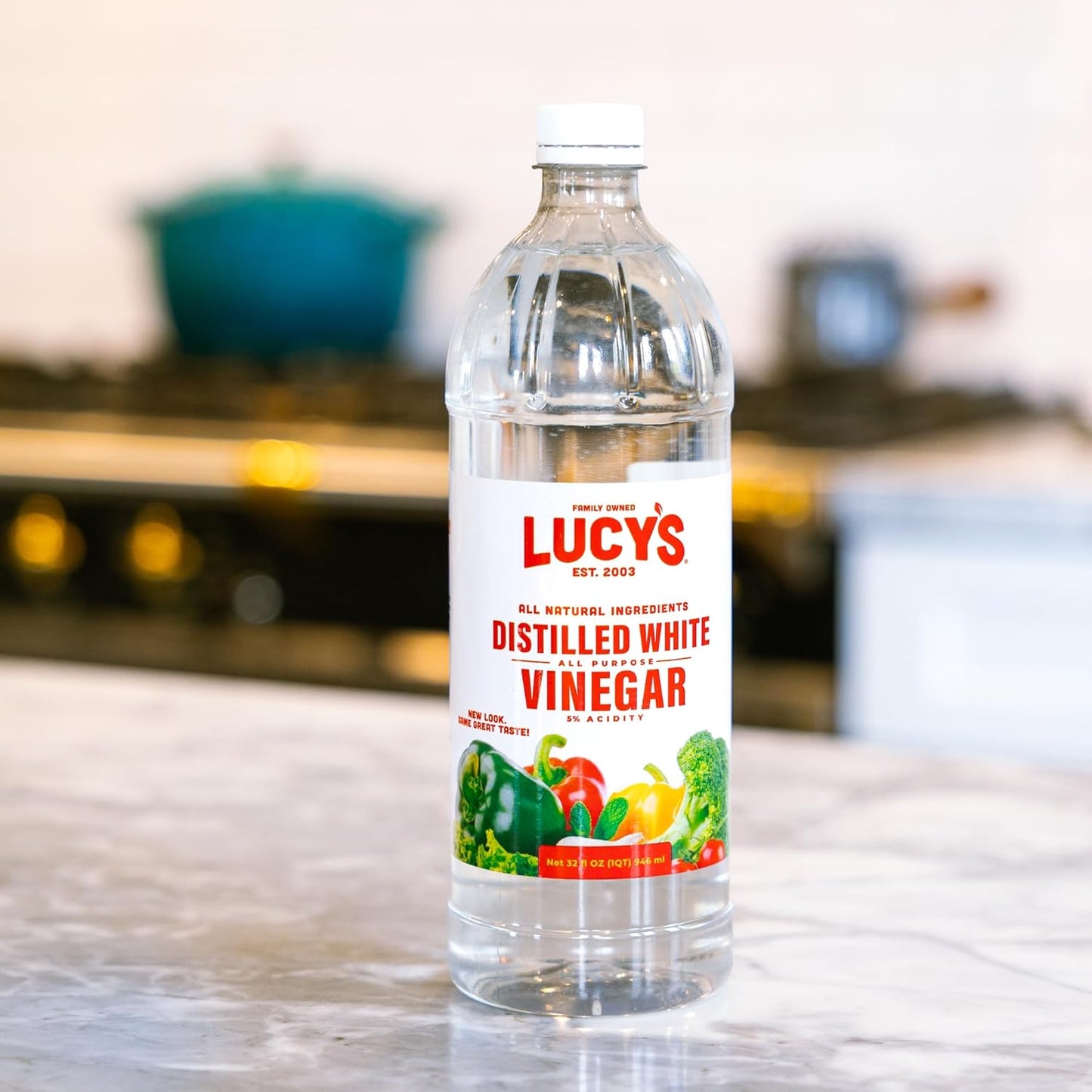 Lucy's Family Owned - Natural Distilled White Vinegar, 32 oz. bottle (Pack of 2) - 5% Acidity